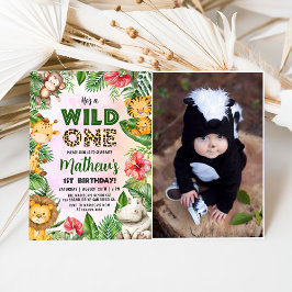 Invitación Safari Wild One First Birthday Photo