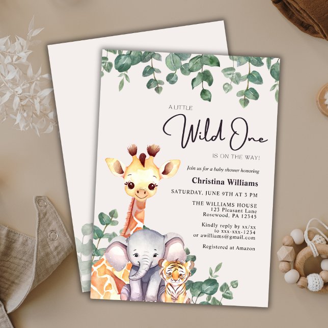 Invitación Safari Wild One Gender Neutral Baby Shower (Subido por el creador)