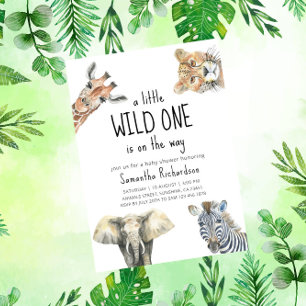 Invitación Safari Wild One Safari Animales Baby Shower