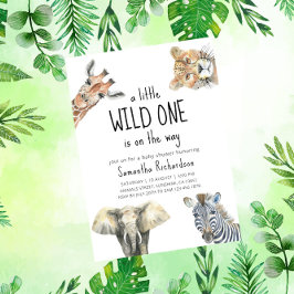 Invitación Safari Wild One Safari Animals Baby Shower