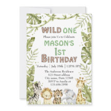 Safari Wild One Watercolor Primer cumpleaños