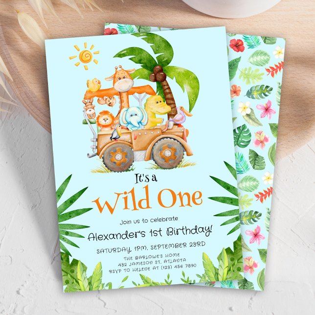 Invitación Safari Wild Un Cumpleaños (Safari Wild One Birthday Invitation)