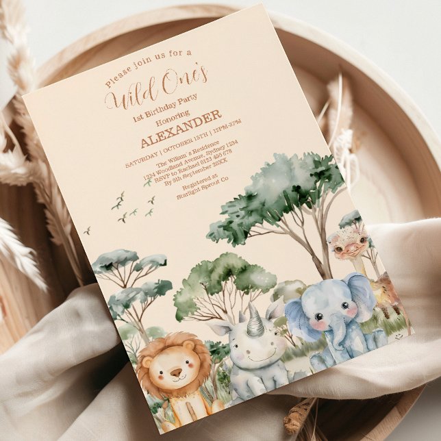 Invitación Safari Wild Un Cumpleaños (Subido por el creador)