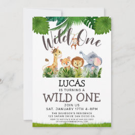 Invitación Safari Wild Un Cumpleaños