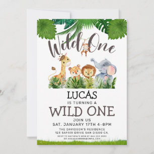 Invitación Safari Wild Un Cumpleaños