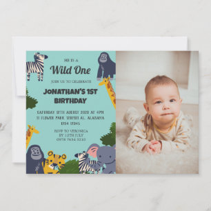Invitación Safari Wild, una simple foto del primer cumpleaños