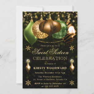 Invitación Safari Wildlife Baubles Dulce Dieciséis