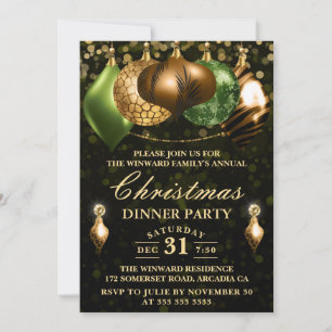 Invitación Safari Wildlife Baubles Navidades Fiesta de cena