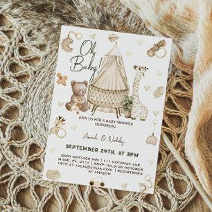 Invitación Safari Woodland Nursery Boho Baby Shower
