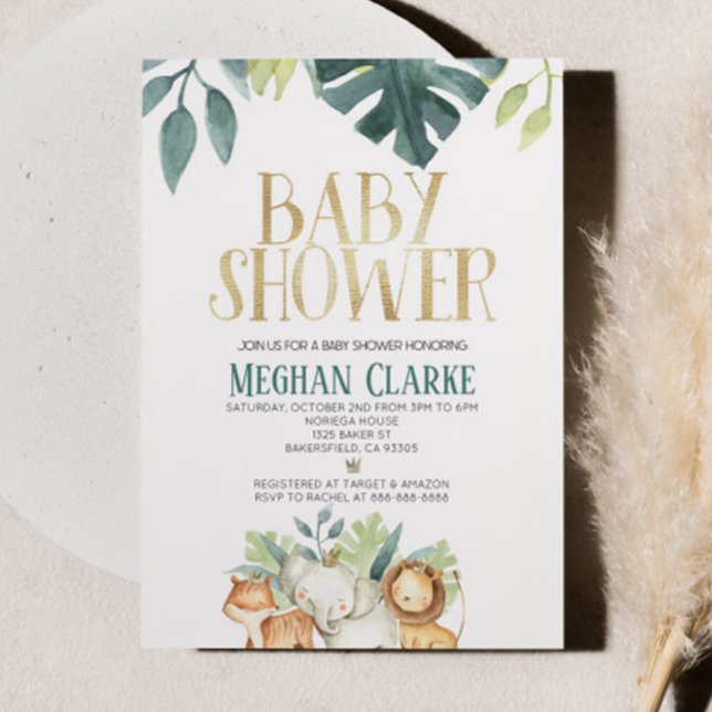 Invitación Safari Zoo Jungle Animal tema en Baby Shower (Subido por el creador)