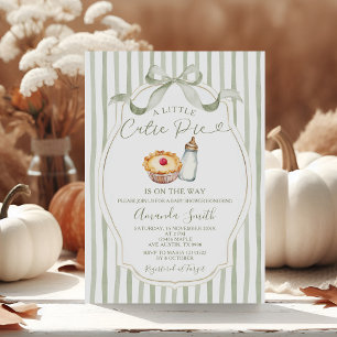 Invitación Sage A Little Cutie Pie Gingham Fall Baby Shower