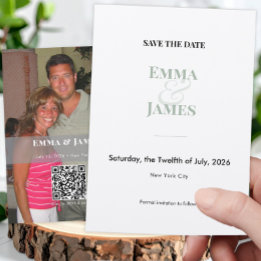 Invitación Sage Ampersand Foto Save the Date | Boda
