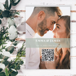 Invitación Sage Ampersand Foto Save the Date | Boda