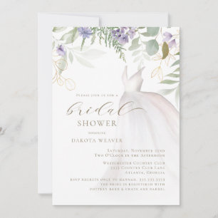 Invitación Sage and Purple Green Wildflower Bridal Shower