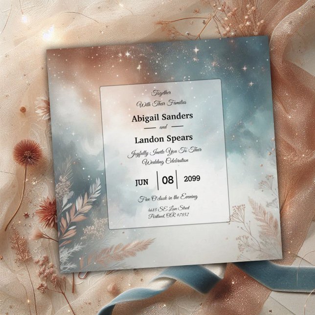 Invitación Sage and Terracotta Stardust Skies Wedding (Subido por el creador)