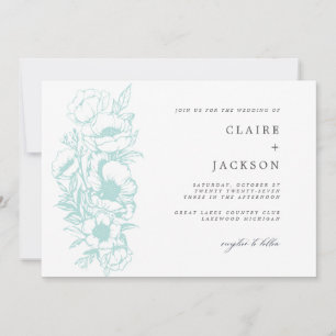 Invitación Sage Anemone boda Floral