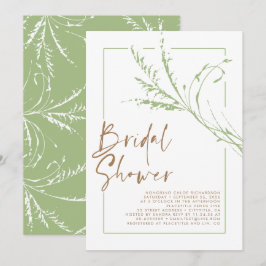Invitación Sage Beige Pampas Grass Moderno Boho Bridal Shower