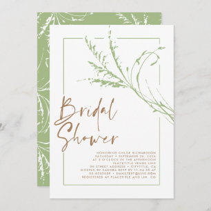 Invitación Sage Beige Pampas Grass Moderno Boho Bridal Shower