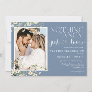 Invitación Sage Blue Floral Casual Boda sólo amor