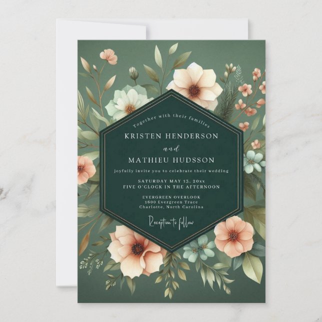 Invitación Sage Blush Chiaroscuro Wedding (Anverso)