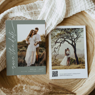 Invitación SAGE Bohemian Save the Date con código QR