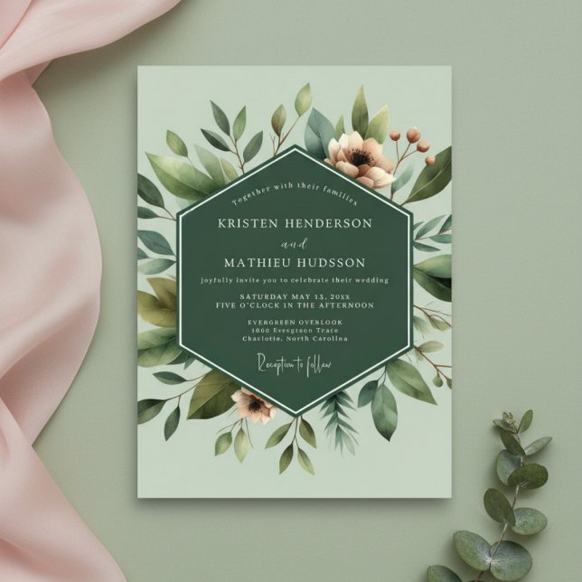 Invitación Sage Botanical Bloom Wedding (Subido por el creador)