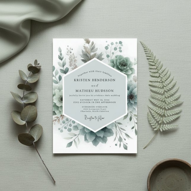 Invitación Sage Botanical Ethereal Wedding (Subido por el creador)