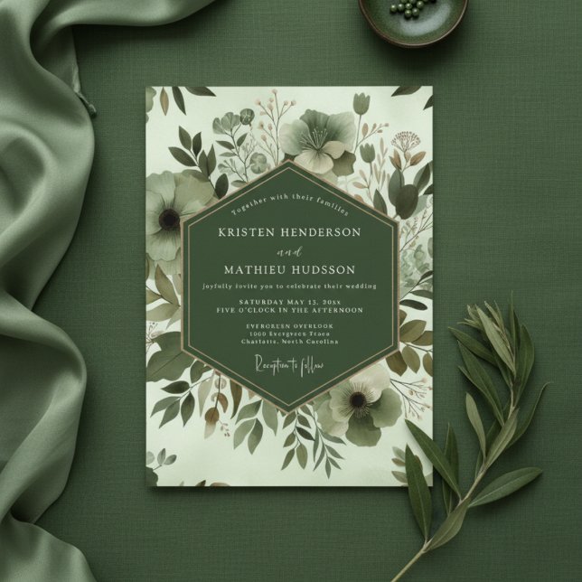 Invitación Sage Botanical Whimsy Wedding (Subido por el creador)