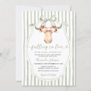 Invitación Sage cayendo enamorado de Clothesline Baby Shower