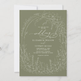 Invitación Sage Coquette Woodland Garden Boda Floral