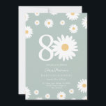 Invitación Sage Daisy 80th Birthday Invitation<br><div class="desc">🌼 Celebrar un gran hito con nuestra 80ª Invitación al cumpleaños de Daisy! 🎉 Perfecto para honrar el 80 cumpleaños de un ser querido especial, esta elegante invitación incluye hermosas mareas y elegante caligrafía. Personalízalo con todos los detalles del fiesta para crear una celebración memorable y única. ¡Haz de este...</div>