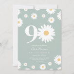 Invitación Sage Daisy 90th Birthday Invitation<br><div class="desc">🌼 Celebrar un gran hito con nuestra 90ª Invitación al cumpleaños de Daisy! 🎉 Perfecto para honrar el cumpleaños 90 de un ser querido especial, esta elegante invitación incluye hermosas mareas y elegante caligrafía. Personalízalo con todos los detalles del fiesta para crear una celebración memorable y única. ¡Haz de este...</div>