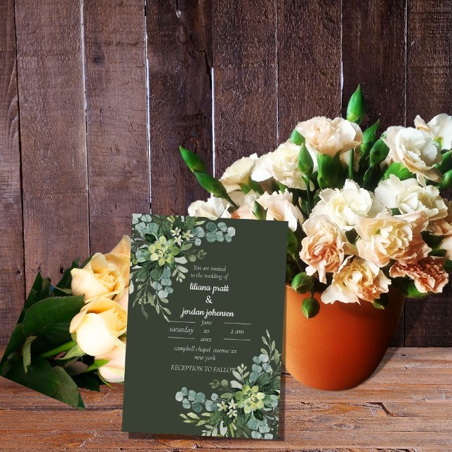 Invitación Sage Elegant Greenery BODA (Subido por el creador)