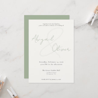 Invitación Sage Elegant & Minimal | Modern & Simple Wedding