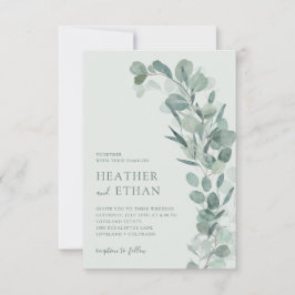 Invitación Sage Elegant Modern Eucalyptus Greeneration Boda