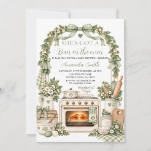 Invitación Sage Ella se quedó embarazada de la panadería Baby