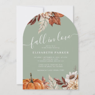 Invitación Sage Fall in Love floral pumpkin despedida de solt