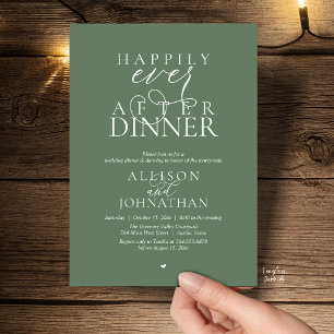 Invitación Sage Felices para Siempre Después de la Cena Boda