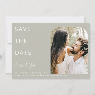 Invitación Sage Foto Boda Arco Moderno Save the Date