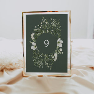 Invitación Sage Garden Table Número de Boda Rótulo de recepci