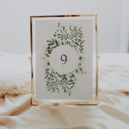 Invitación Sage Garden Table Número de Boda Rótulo de recepci