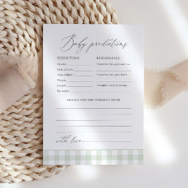 Invitación Sage Gingham Baby Shower Predictions and Advances
