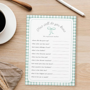 Invitación Sage gingham ¿Qué tan bien conoces el juego de la 