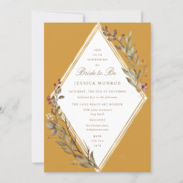 Invitación Sage Gold Diamond Fall (Temporada de otoño) Brigad