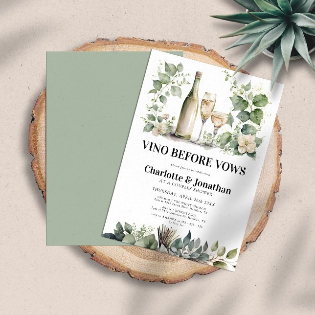 Invitación Sage & Gold Elegant Green Couples Shower (Subido por el creador)
