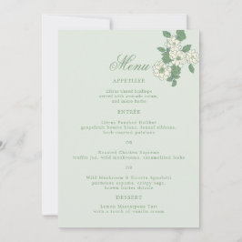 Invitación Sage Green 5x7 Wedding Menu Card