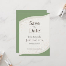 Sage Green Abstract Wedding Save the Date