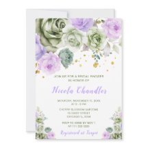 Sage Green and Purple Floral Bridal Shower