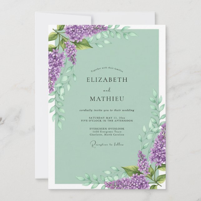 Invitación Sage Green Angelic Spring Wedding (Anverso)