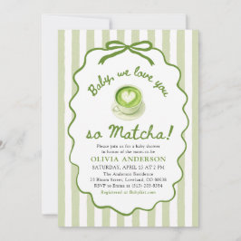 Invitación Sage Green Baby We love you so Matcha Baby Shower